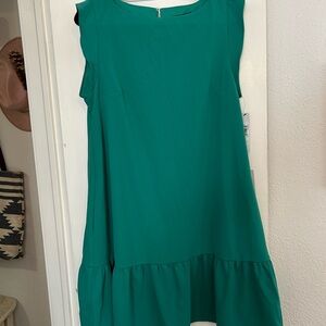 Maggy London Green Crew Neck Sleeveless Mini Dress